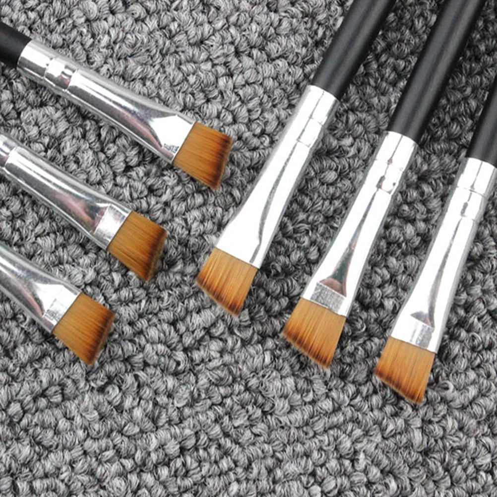 10Pcs Eyebrow Brush Set Premium Nylon Mini Makeup Brushes Black Smooth Wooden Handle Portable Supplies for Salon Home