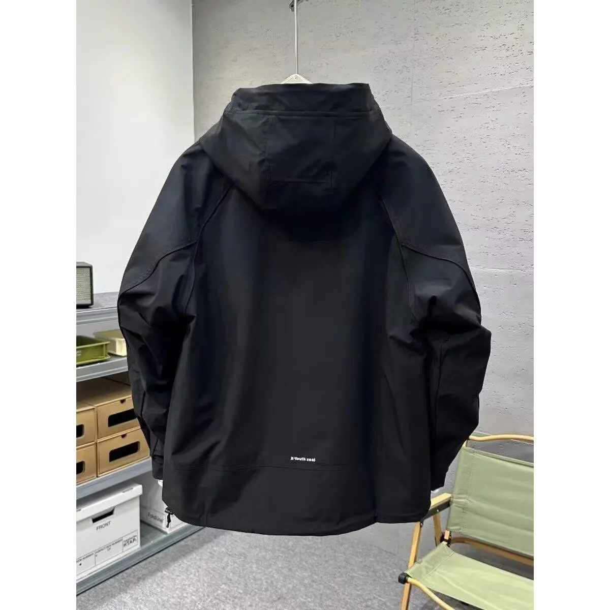 

Весенне-осенний тонкий мужской тюнет, повседневная рабочая одежда в стиле ретро, модный универсальный осенний топ для отдыха, длинный свек с капюшоном на молнии