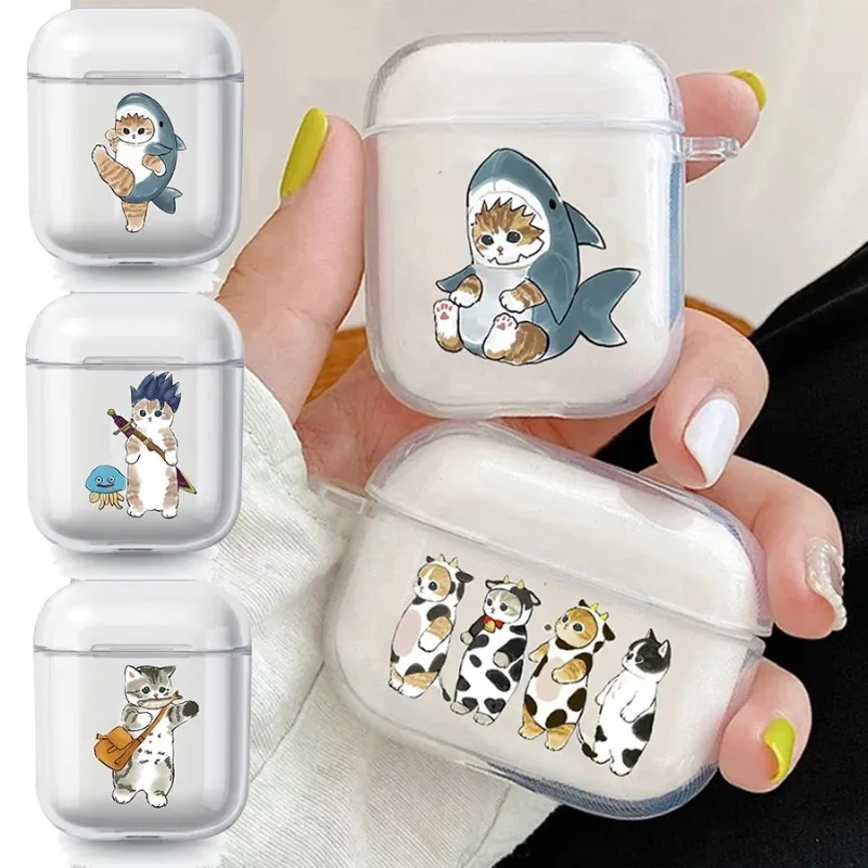 

Funny Cartoon Cat Earphone Case for Airpods 4th 3rd 2 Pro Cute Animal Cover for Airpod 2 3 1 Protective Accessorie Shell Fundas
