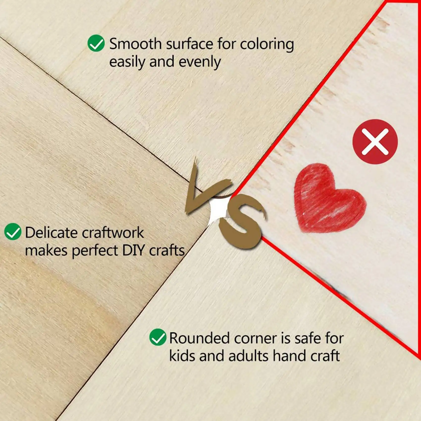 ABKW-100 Pieces Unfinished Square Wood Slices Blank 4X4 In,For Coasters, Pyrography,Painting,Writing,Photo Props Decorations