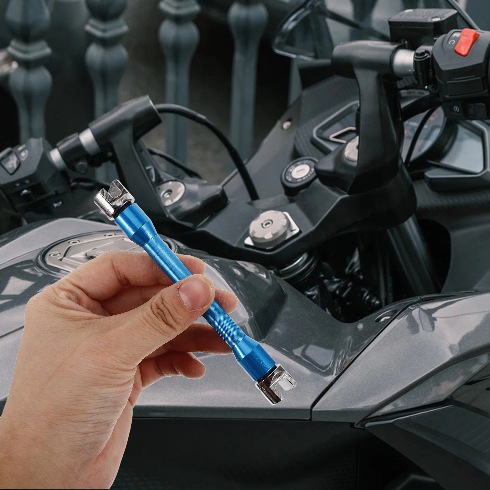 

1Set Motorcycle Spoke Wrench Spoke Tightening Tool for Wheel Maintenance Ratchet Socket Spanner Multi-Function Repair Kit