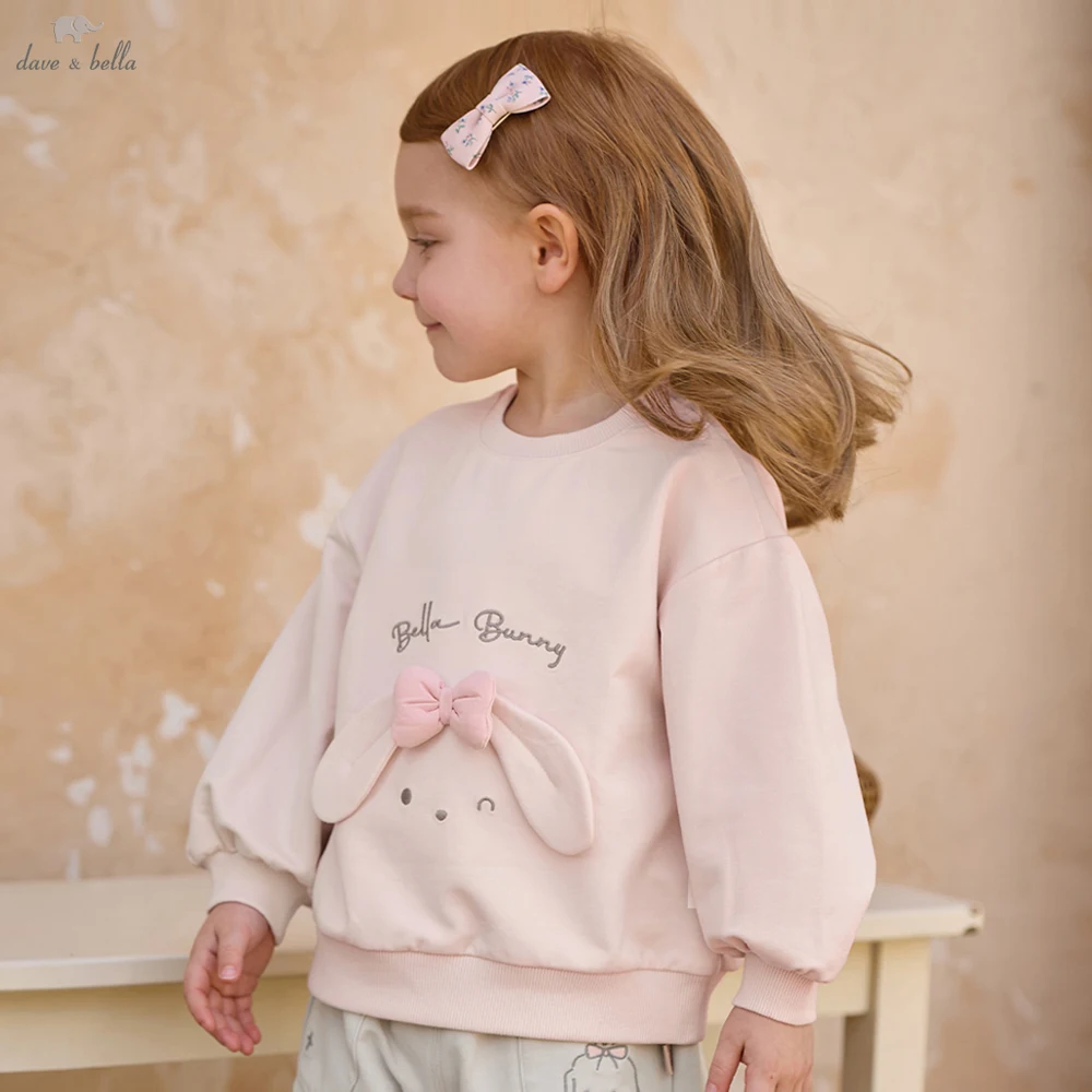 Dave Bella Children Autumn Long Sleeve Hoodies Girls Cartoon Pink Sweatshit Cute Girls Cotton Tops Clothes Party DB3262702