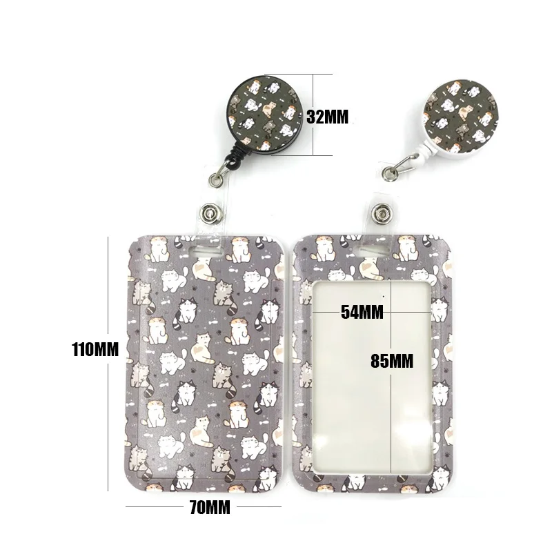 رمادي جميل لطيف القطط أنيمي الحبل شارة حامل بطاقة الهوية اسهم الهاتف المحمول حبل مفتاح الحبل الرقبة الأشرطة المفاتيح حلقة رئيسية #6