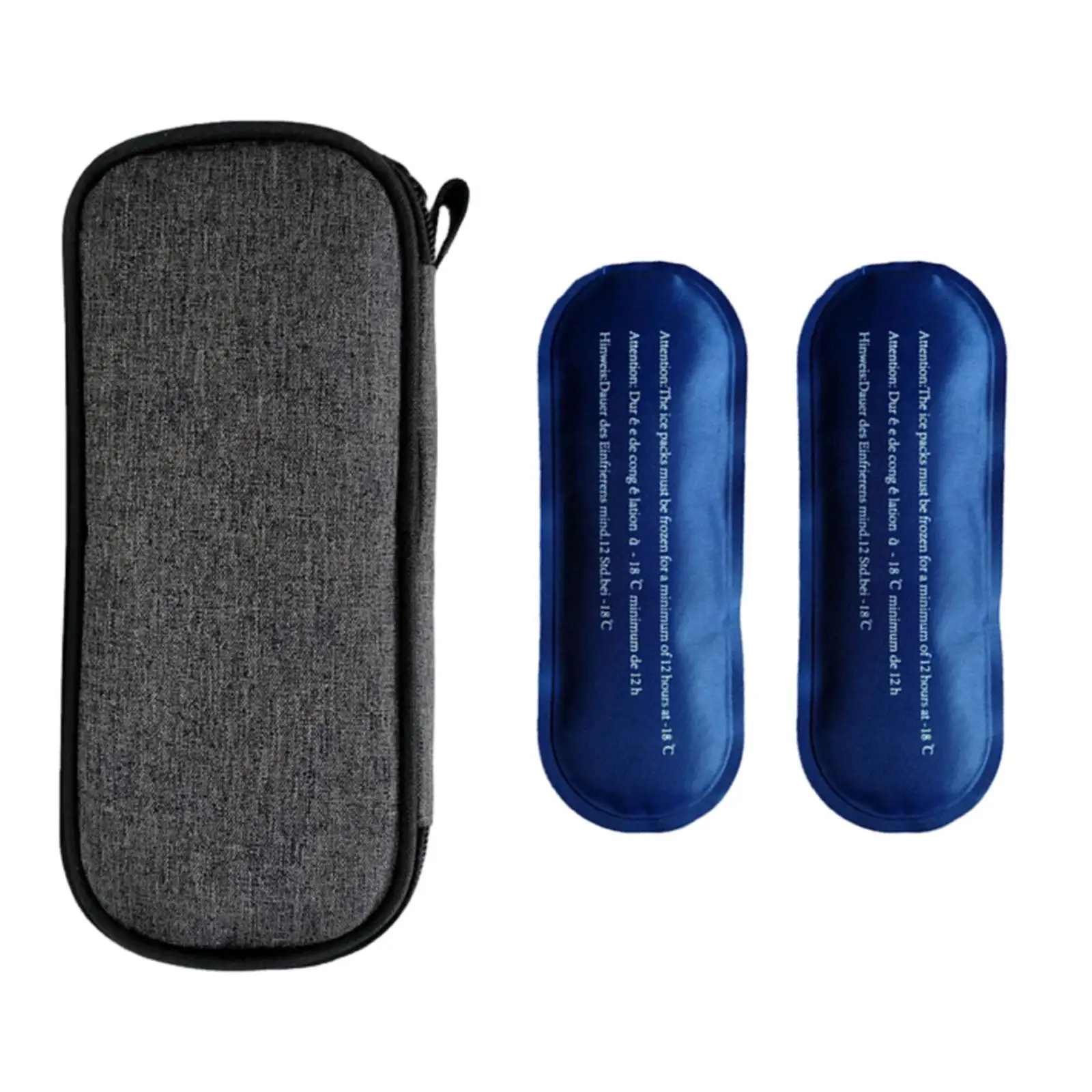 Medical Cooler Bag with 2 Small Ice Pack Travel Bag Supplies Protective Organizer Mini Isolated Pack Cooling Pouch Carrying Bag