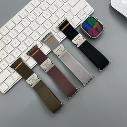 Nylon band voor Apple Watch Ultra 2 band 49 mm 10 9 8 7 45 mm 41 mm 44 mm 46 mm 42 mm gevlochten elastische armband voor IWatch Series 6 SE