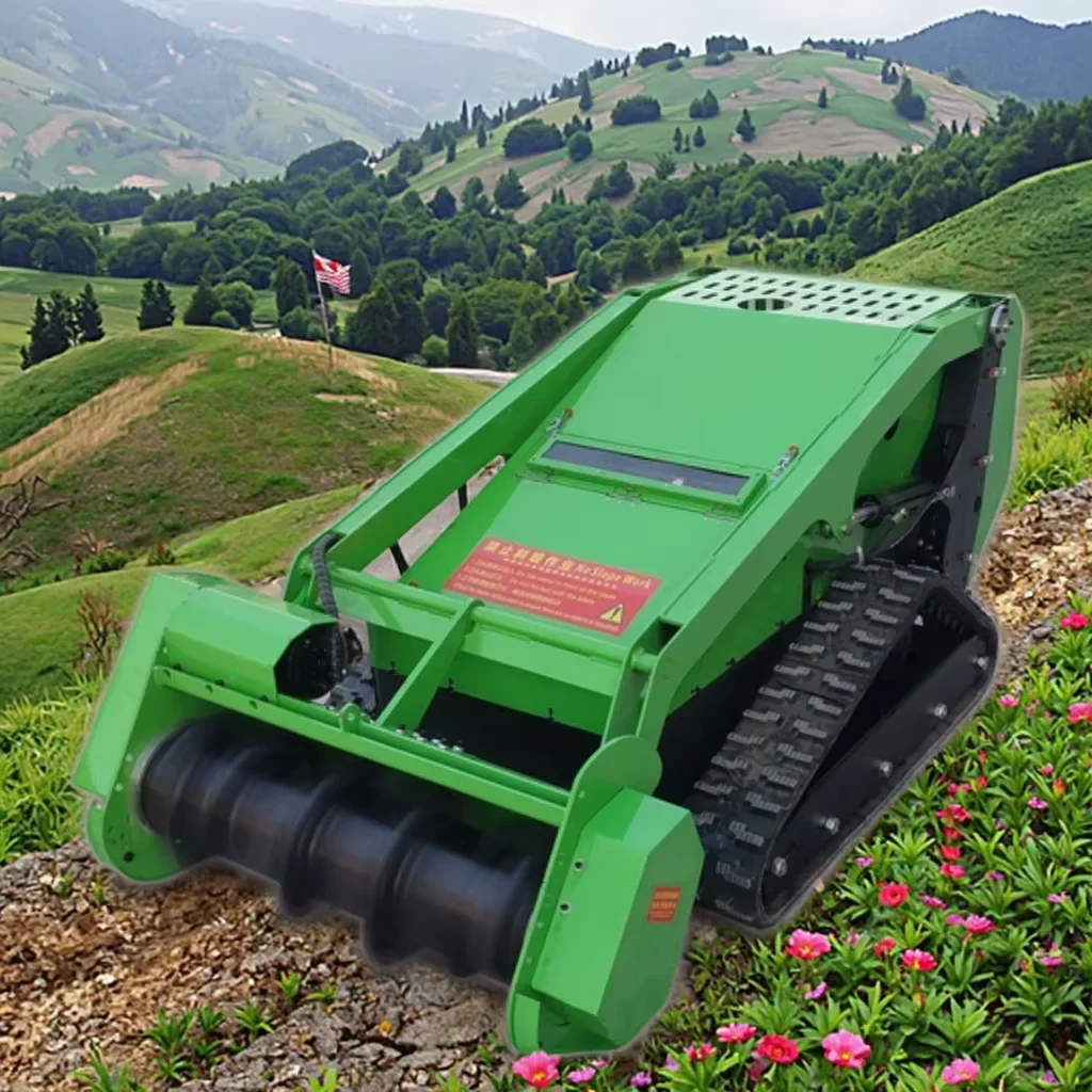 

Industrial & DIY Grade RC Radio-Controlled All-Terrain Robot Lawn Mower Slope Crawler Tandem Mower with 4-stroke Feature
