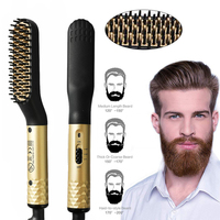 Electric Hot Comb Straightener Multifunctional Quick Heated Men Beard Care Brush Beard Anti-Scald Straightener Comb Hair Tools