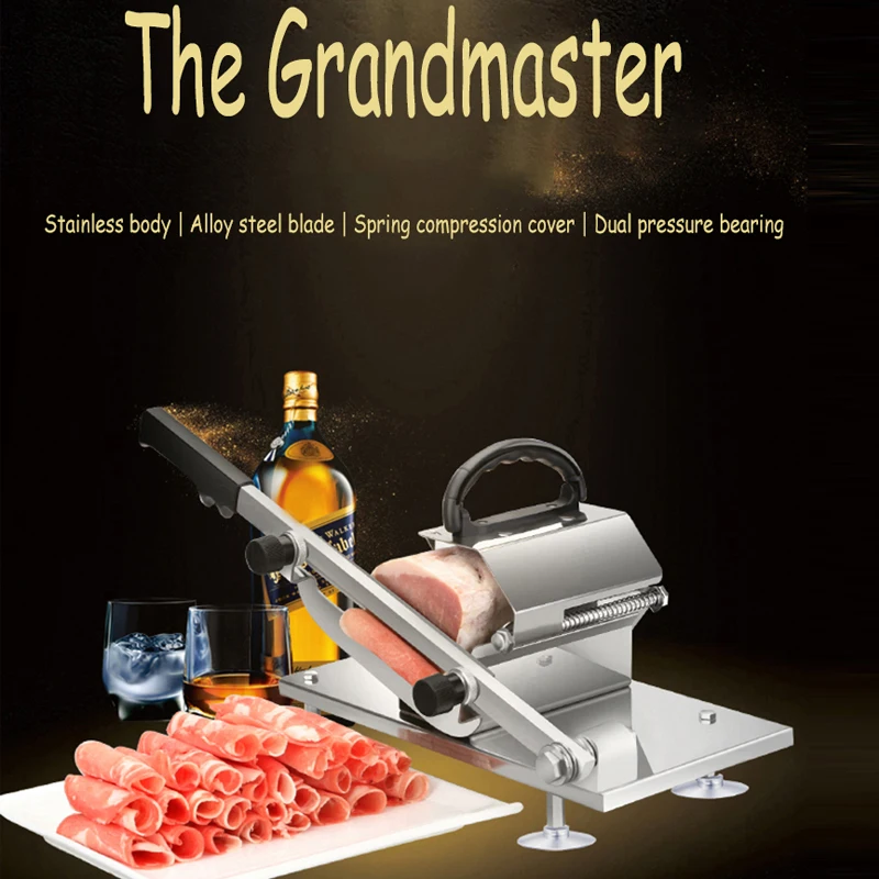 Manual Meat Slicer Potato Chips Slicer Frozen Fish Pork Meat Cutting Machine Manual Meat Cutter Slicer