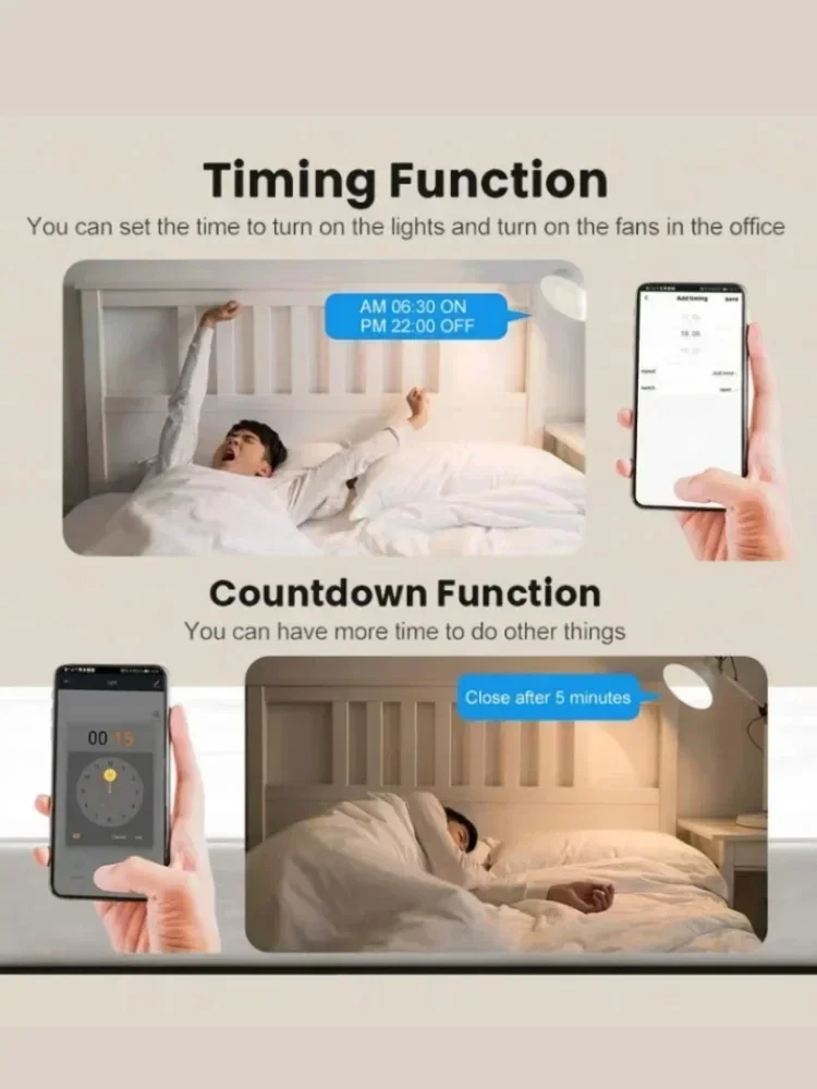 WiFi Smart Light Switch Module Relay 16A/20A 2-Way Control Breaker Home Remote APP & Voice Control AC100-240V Alexa Google Alice