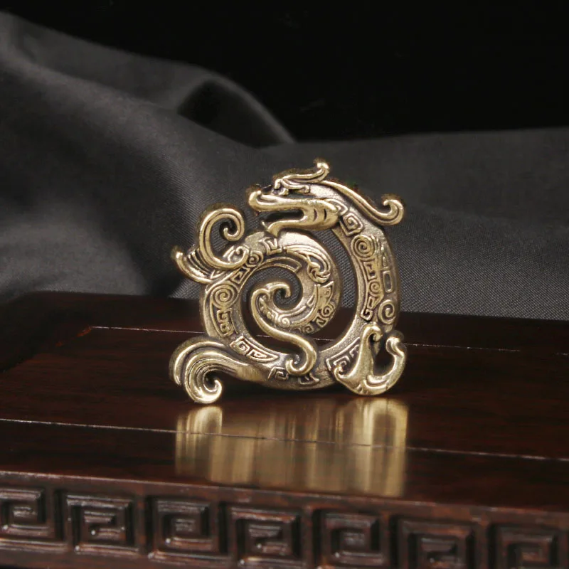 Brass Auspicious Dragon Incense Insert Tabletop Decoration China-Chic Thread Incense Coiled Dragon Incense Frame Dragon Pattern