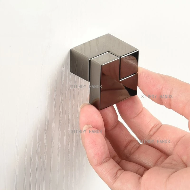 

Zinc alloy square personality simple universal electroplating wardrobe cabinet bathroom cabinet door handle