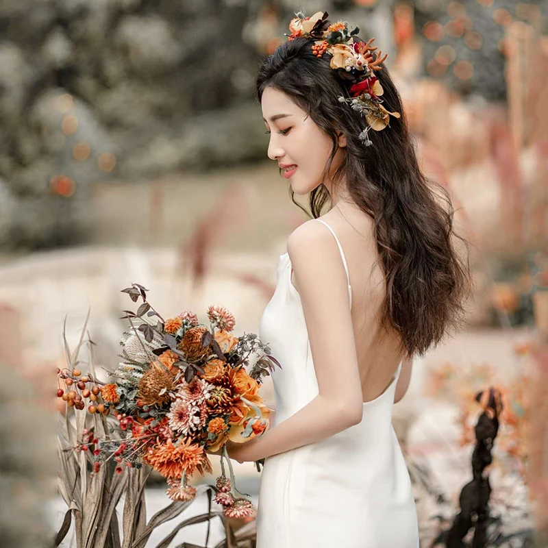 

Сексуальное легкое свадебное платье с открытой спиной в стиле «Лесная фея» для путешествий и фотосессий, простое атласное белое платье