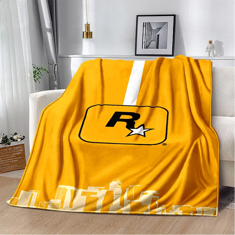 Classics Rockstar Games Logo Soft Blankets,Keep Warm Throw Blanket Comfortable Blanket for Picnic Beds Sofa Home Bedroom Gifts