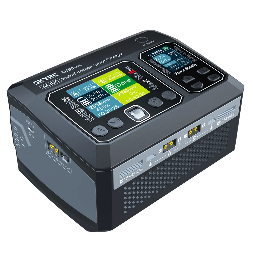 

Многофункциональное интеллектуальное зарядное устройство SkyRC D750 MIX, 32 А, 500 Вт переменного тока, 1-8S, LiPo/LiFe/Li-ion/LiHV 1-20S, зарядка NiMH/NiCd аккумулятора