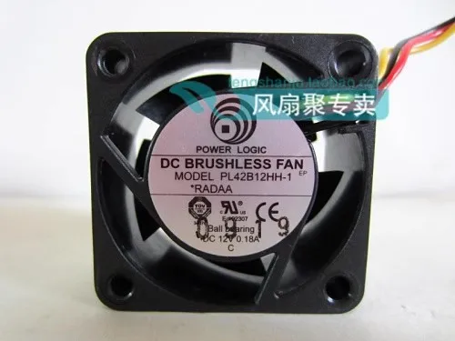 Free shipping new original POWER LOGIC 4020 12V0.18A PL42B12HH-1 switch fan