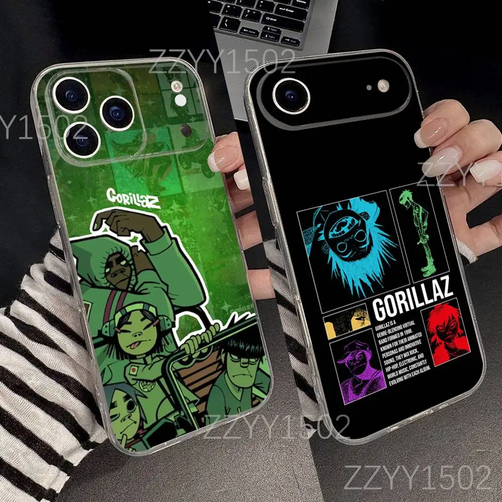 

Gorillaz Band Cracker Island Print Phone Case For iPhone 17,16,15,14,13,12,11 Pro,Max,Plus,X,XS,XR,SE4,E Mini Transparent Soft