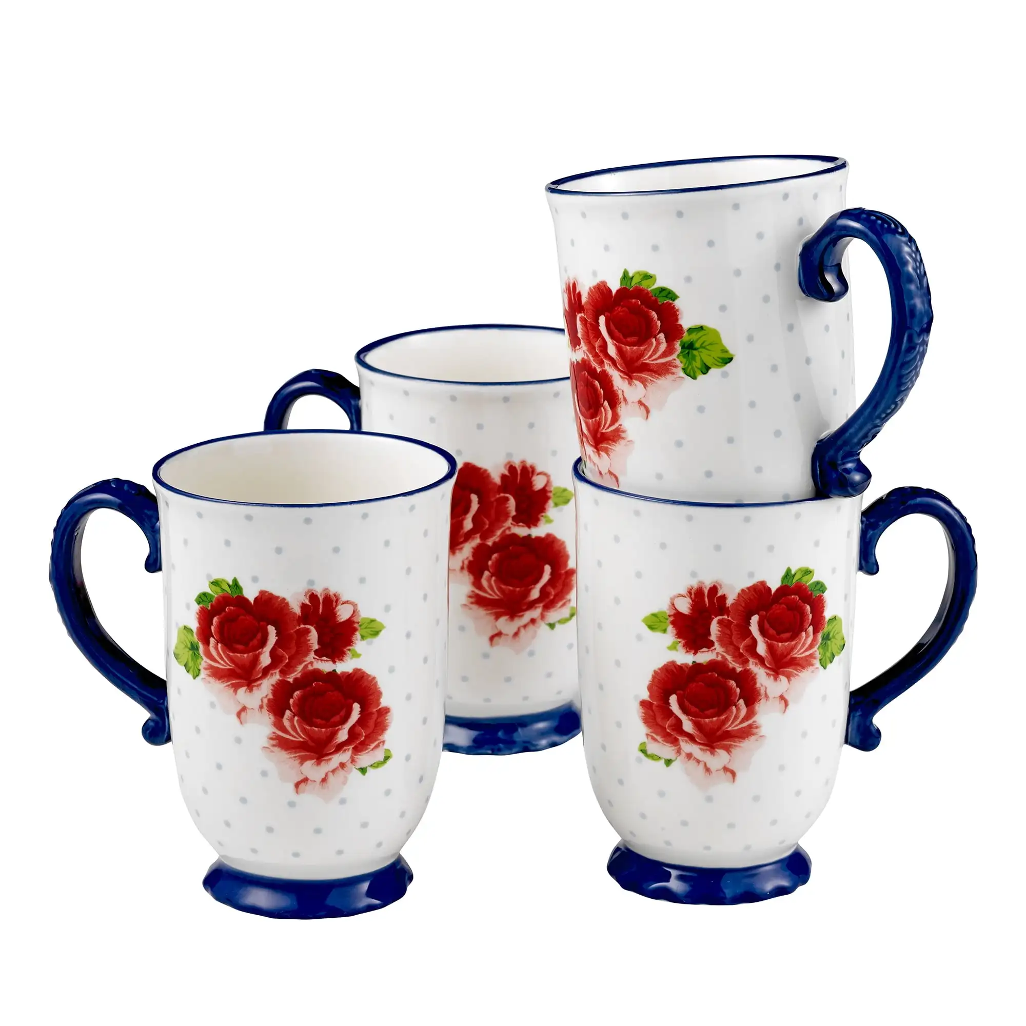 

Набор кружек Heritage Floral из 4 предметов, 18 жидких унций