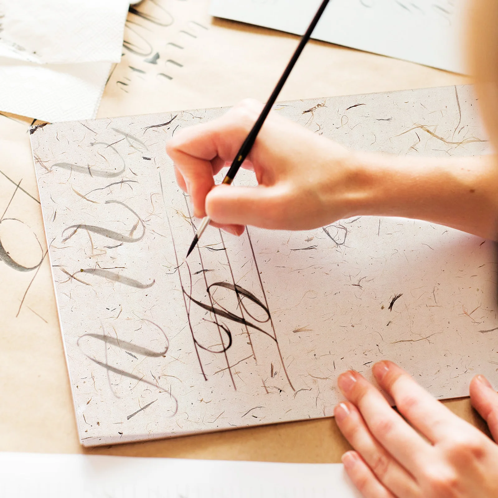 

60pcs Calligraphy Painting Sheets Natural Craft For Writing Drawing Diy Art Projects Blank Paper Scrapbooking Supplies