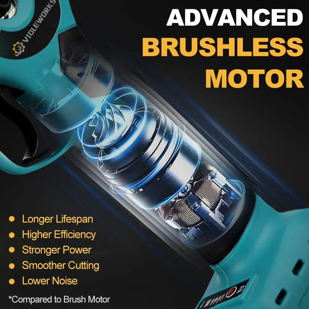 4 Gears 30mm Brushless Electric Pruner Shear Pruning Tool Cordless Rechargeable Battery Branches Cutter for Makita 18V Battery