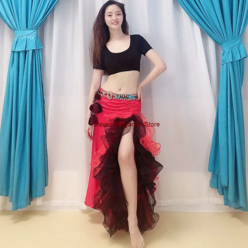 

Adult Female Belly Dance Costume Latin Dance Skirt Set Dance Costume Oriental Dance Costume Indian Dance Set Carnival Crop Top