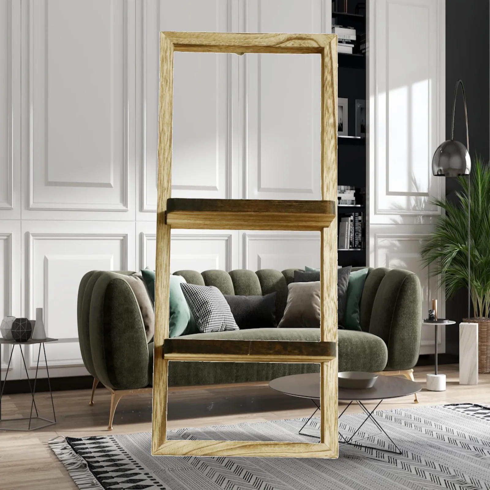 Wooden Wall Shelving Unit Floating Storage Organizer Minimalist Home Decor Shelf for Office Bedroom Kitchen Living Room