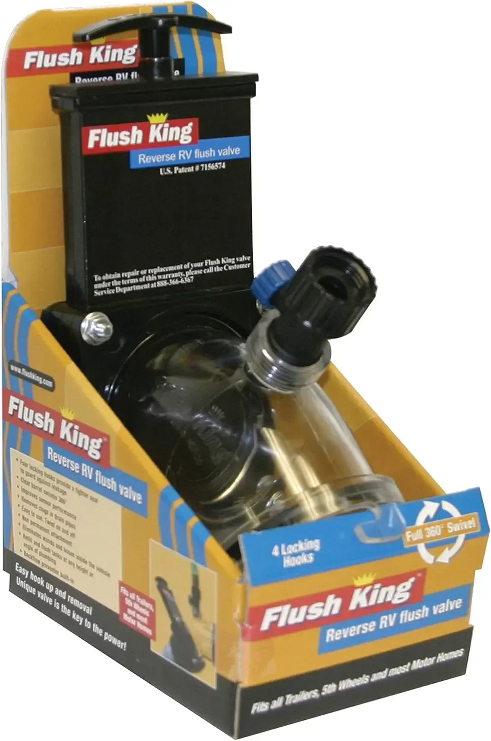 Valterra Flush King™ 45 Degree Reverse Flush Valve Attachment for RV, Camper, Trailer