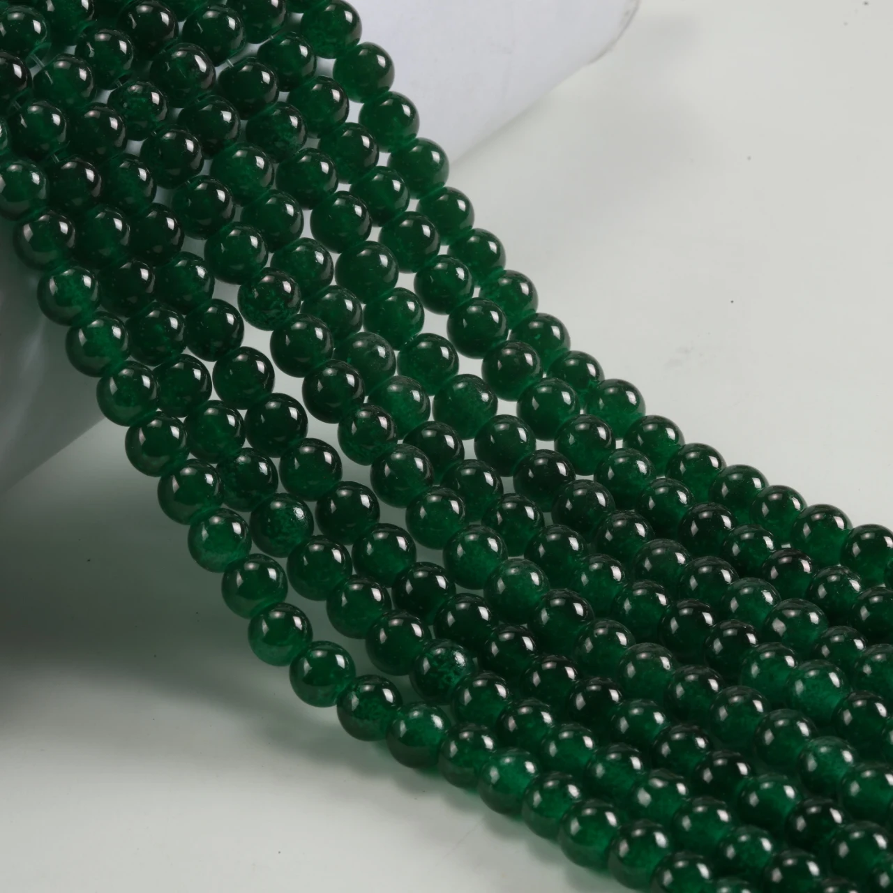 8 mm dunkelgrüne, imitierte Jade-Glasperlen, 320 Stück, lose Perlen für DIY-Armbänder, Halsketten, Ohrringe, Schmuckherstellung, Zubehör