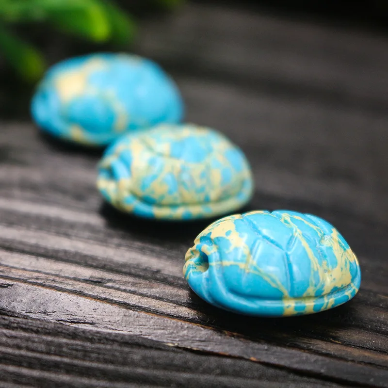 Natural Emperor Stone Fortune World Carving Accessories Emperor Turquoise Bracelet Buddha Beads Bracelet Turtle Shell Accessorie