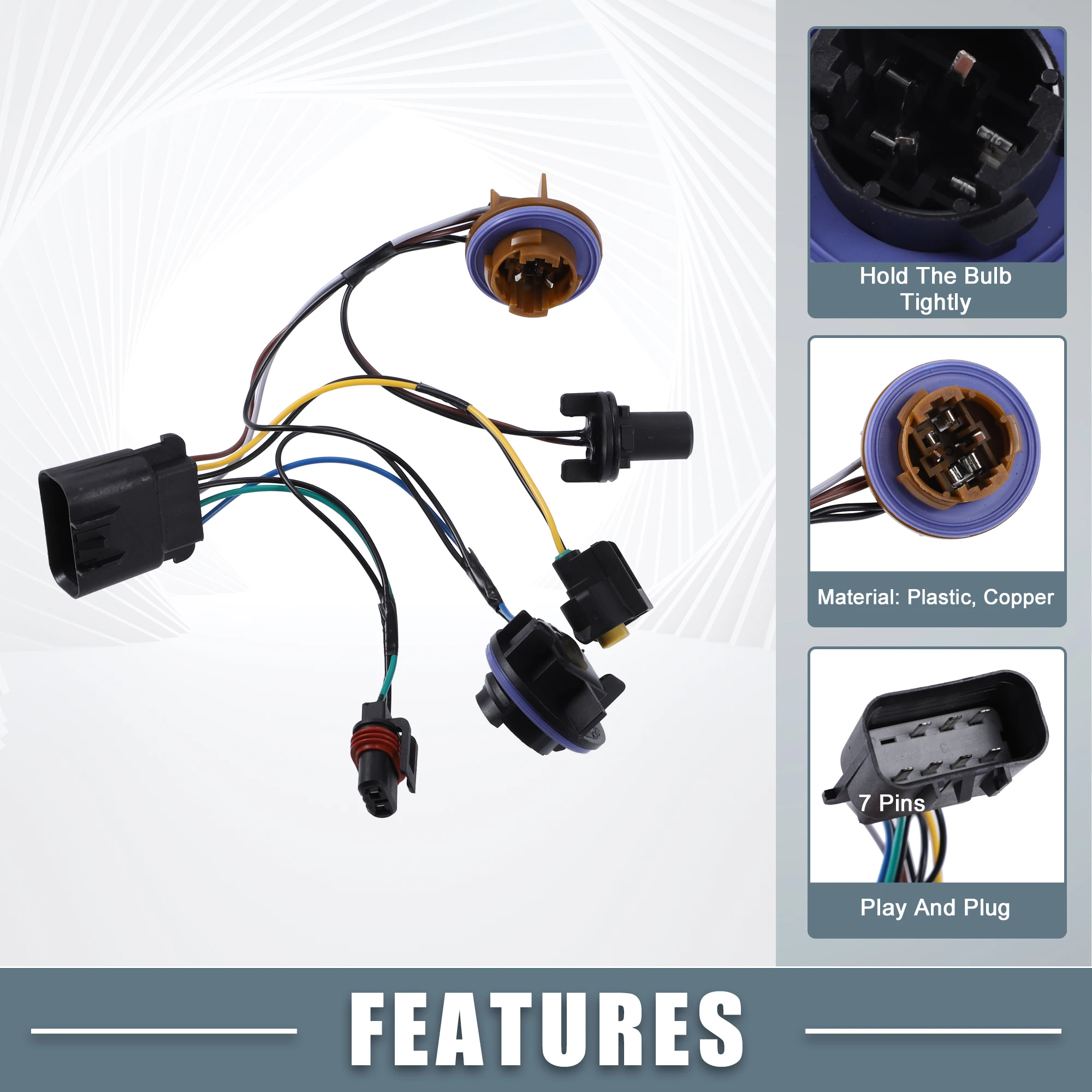 Uxcell 2pcs Headlight Headlamp Socket Wiring Harness Adapter for Chevy Tahoe 2007-2014 Suburban 2500 Avalanche 2007-2013