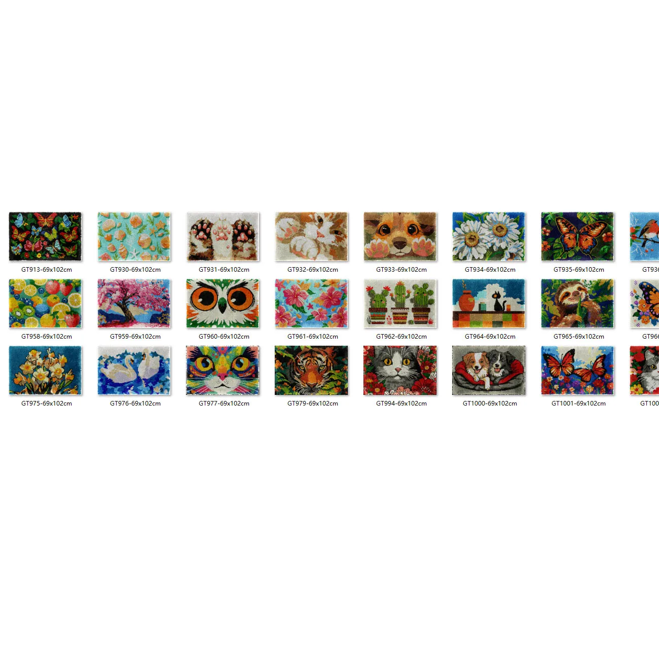 

Bee latch hook kit rug canvas printing Swans handwerken knooppakket diy carpet embroidery handmade Kiss Birds 69-102