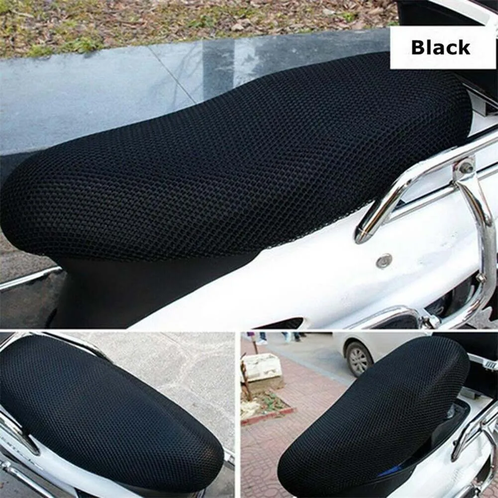 Motorcycle Cushion Seat Cover 3D Mesh Protector Breathable Scooter Seat Covers Cushion Anti-Slip Cover Grid Protection Pad