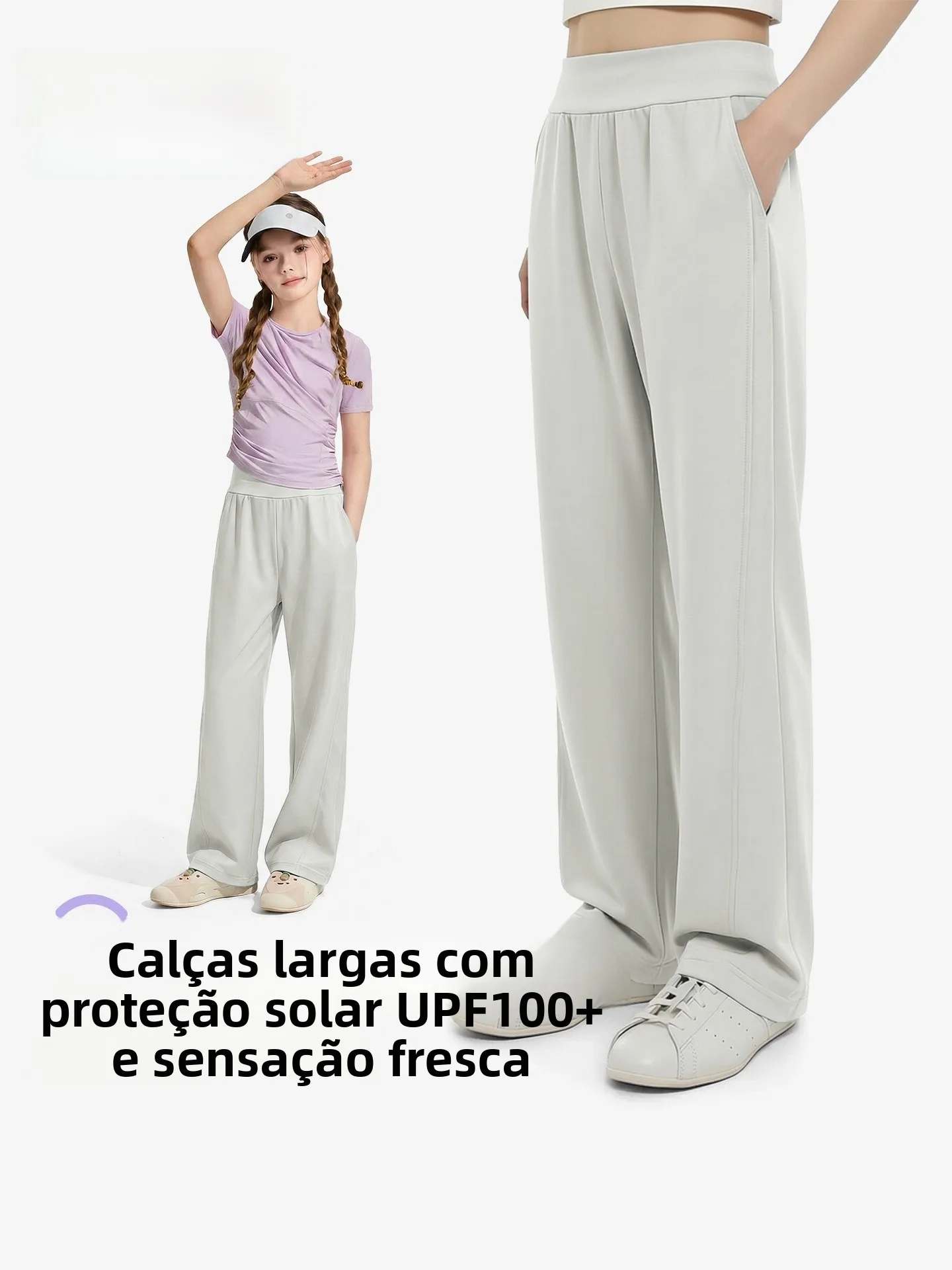 pantalon-de-yoga-pour-enfants-coupe-droite-fluide-taille-haute-elastique-fin-nouveau-style-decontracte-long-pour-l'ete-pour-filles
