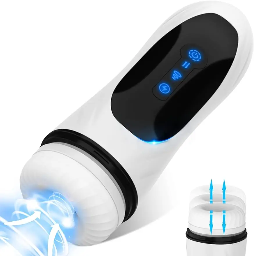 3 in 1 Automatic Male Masturbator Cup with 5 Thrusting 4 Suction 7 Vibration Modes Penis Pump Sucking Pocket Pussy Male Stroker