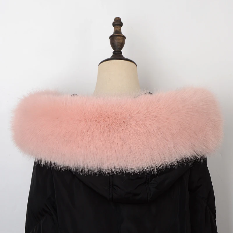 Frauen Faux Fuchs Pelz Kragen Schal Furry Pelz Kragen Für Winter Mantel Kapuze Pelz Decor Gefälschte Pelz Schal Parkas Mantel pelz Kragen Schals