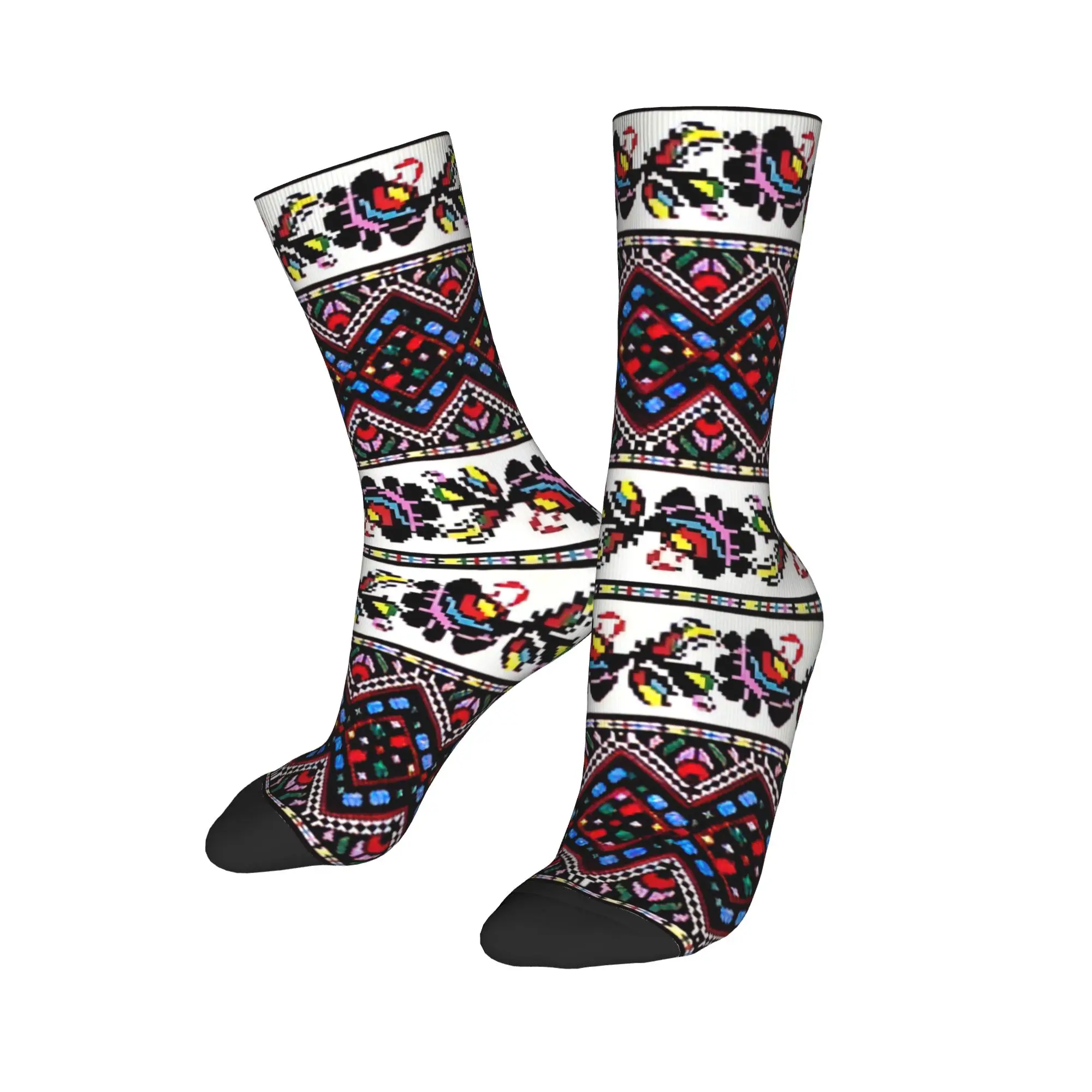 

Custom Ukraine Vyshyvanka Embroidery Men's Crew Socks Unisex Fun Bohemian Geometric Spring Summer Autumn Winter Dress Socks