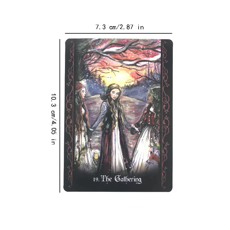 Hot selling All English Solitary Witch Oracle Tarot Card Fate Divination Prophecy Card Family Party Game Tarot 45 Card Deck