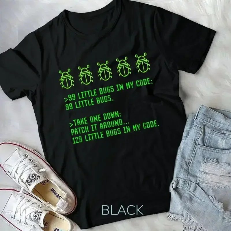 Funny Debugging Programming Coding Coder 99 Bugs In My Code Unisex T shirt