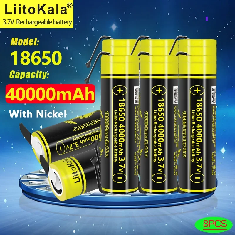 8 قطعة LiitoKala King4000-N 3.7 فولت 4000 مللي أمبير 18650 بطاريّة ليثيوم قابلة لإعادة الشحن لمصباح يدوي سيارات لعبة كاميرا شحن البطارية لتقوم بها بنفسك Nicke