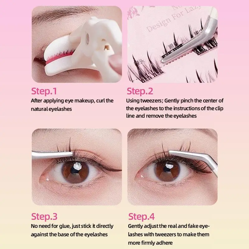 سعة كبيرة خالية من الغراء الرموش الصناعية مجموعة واحدة مقاوم للماء C-كرة لولبية الطبيعية ذاتية اللصق الرموش الصناعية ماكياج مستحضرات التجميل