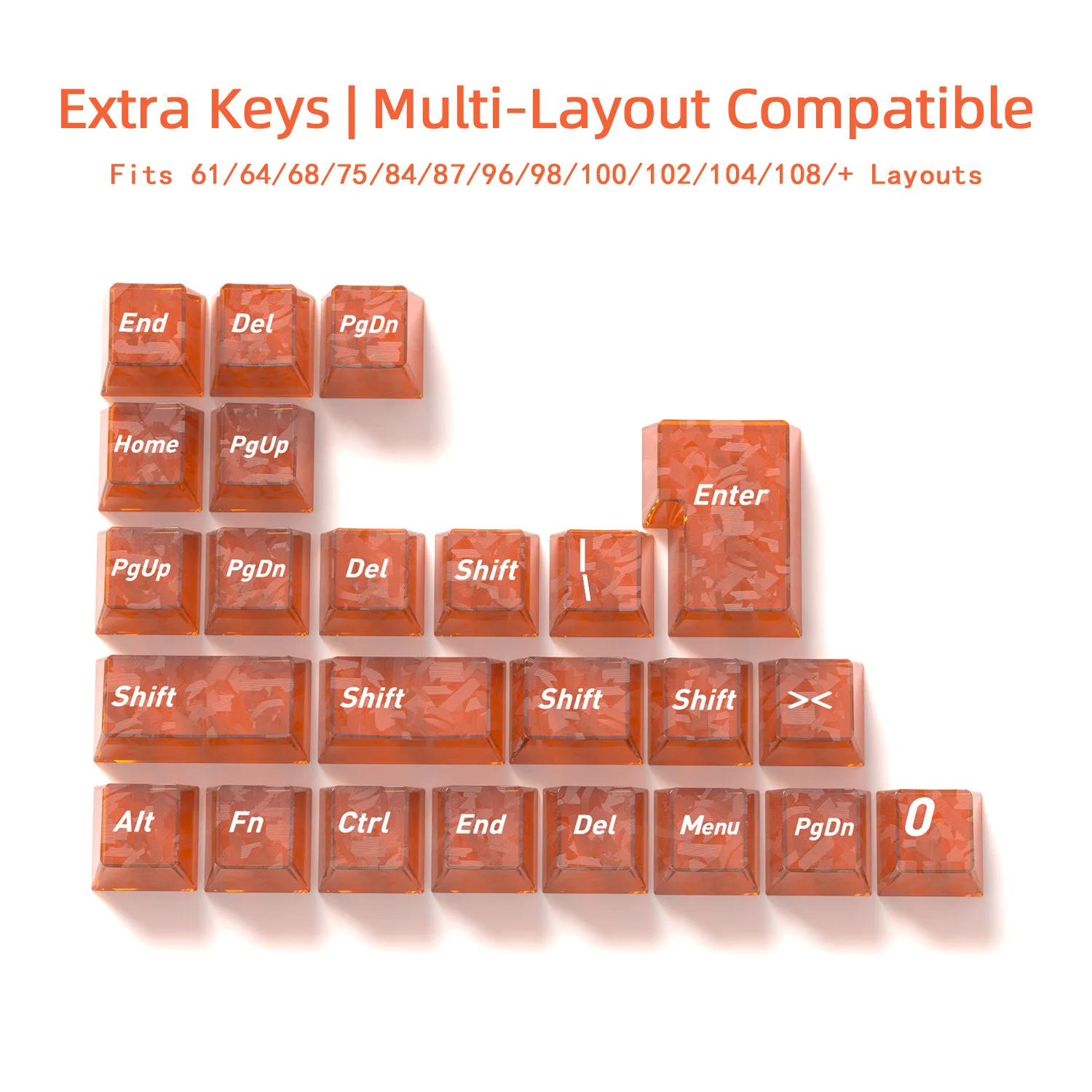 Mechanical Keyboard transparent Keycaps Forgen Carbon Cherry Profile PC Side Printed Keycap ISO Enter RGB backlit Key Caps DIY