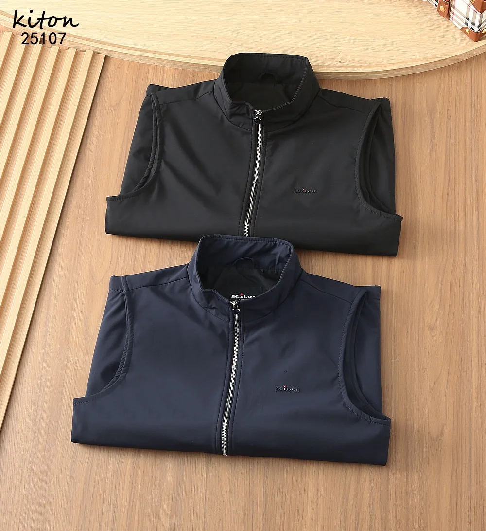 

Итальянский Kiton 2025 года, осенне-зимний новый мужской модный универсальный повседневный жилет с воротником-стойкой