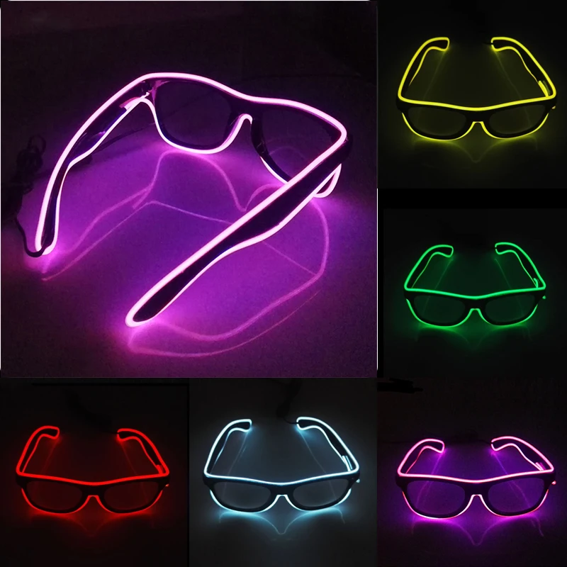 Wholesale Light Up Glasses Christmas Night Club Rave Accessories Flashing Glasses DJ LIGHT Fluorescent Glasses for Men Woman