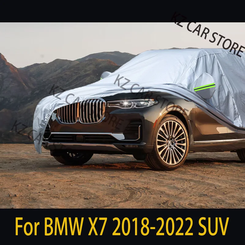 

Водонепроницаемый автомобильный чехол для BMW X7 2018-2022, внедорожник, уличный летний солнцезащитный козырек, анти-УФ-защита, зимний, дождь, снег, ветрозащитный чехол, пылезащитный