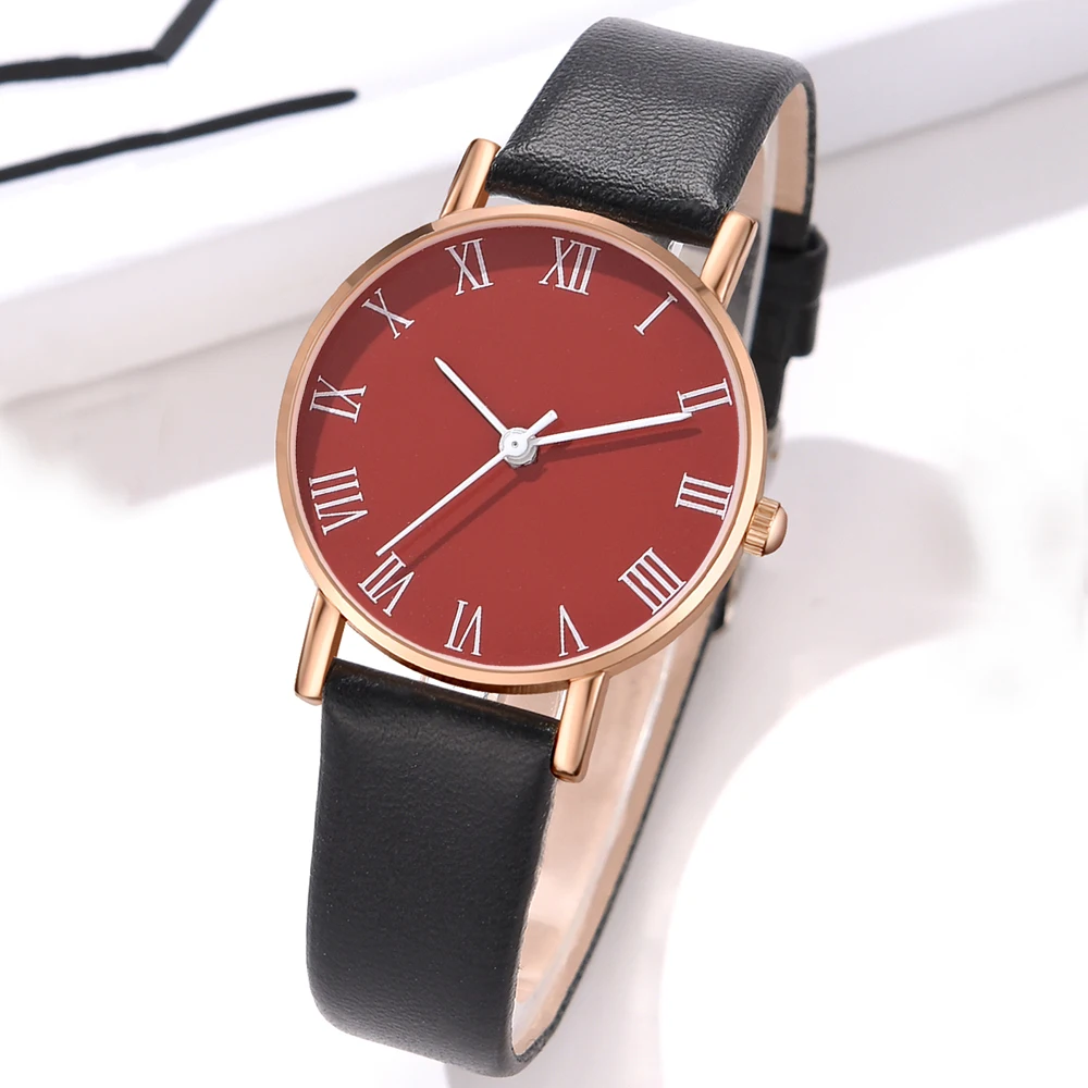 1PCS GAIETY Couple Minimalist Style Red Dial Watch Casual Fashion Quartz Watch Is The Perfect Gift For Her (No Box)