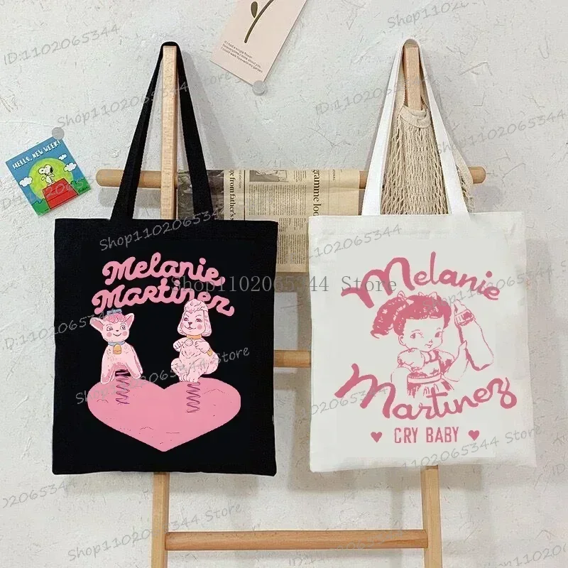 Melanie Martinez Women Canvas Tote Bag Vintage Y2K Aesthetics Shoulder Bag Singer Music Shopping Bag Melanie Martinez Handbag