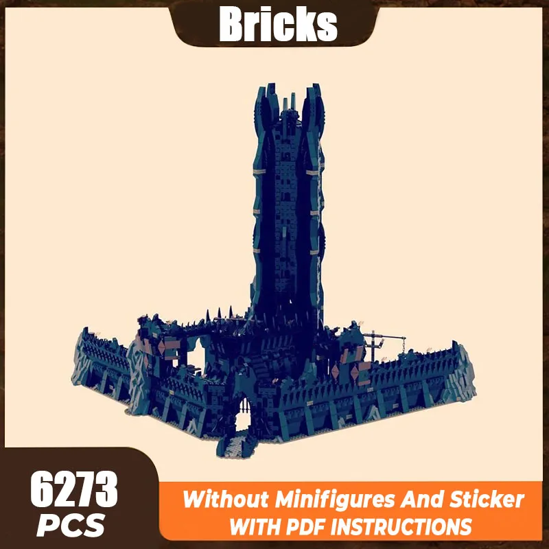 Castle Bricks Moc Building Block Magical Rings Movie Scene UCS Cirith Ungol Model DIY Assembly Street View Toy Child Gift