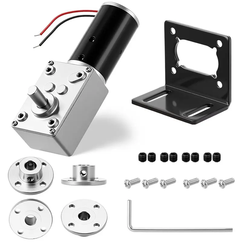 

BAAR-For DIY: Комплект из 6 штук: 12В 16 об/мин DC мотор-редукторы с фланцевой муфтой 8 мм, монтажным кронштейном 370 и винтами