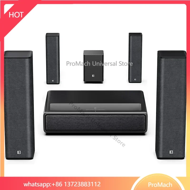 Flyin M1 5000 Lumens 3D 4K Home Theater Android  Short Throw TV with 300 Inch Screen Projector，Gift Set Top Box