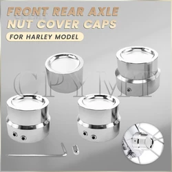 Motorcycle Chrome Aluminum Front Rear Axle Nut Cover Caps  Fit For Harley Sportster XL883 1200 Dyna Touring V-Rod Softail