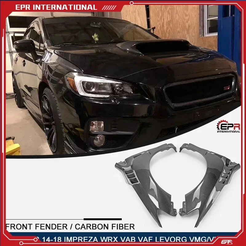 

For 14-18 Impreza WRX VAB VAF Levorg VMG/VM4 STI Carbon Fiber DAM Style Front Over Fender +8mm Glossy Fibre Wheel Arch Cover Kit